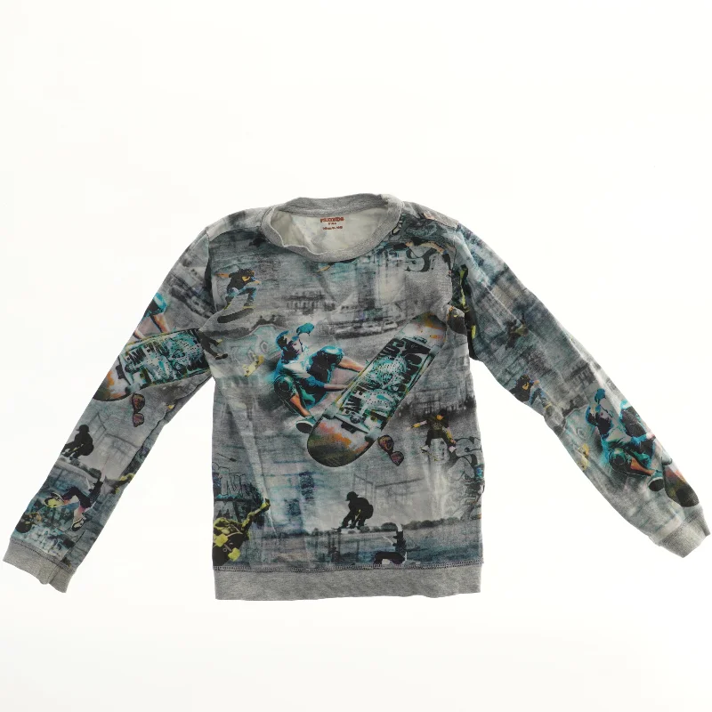 Langærmet trøje med skateboardmotiv (str. 140)