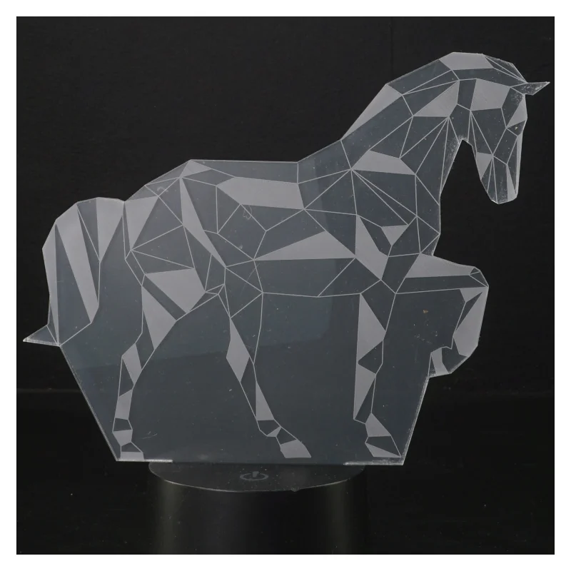 LED Lys med mange farver og Hestemotiv (str. 20x20 cm)