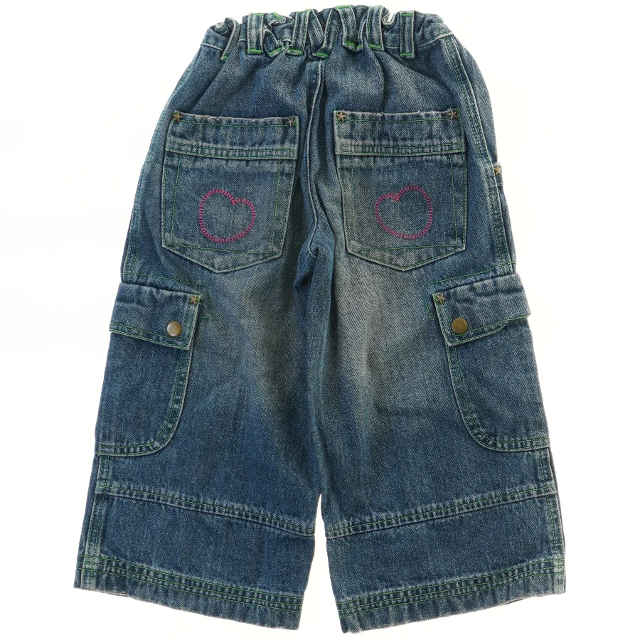Børnejeans med lommer og broderi (str. 116)