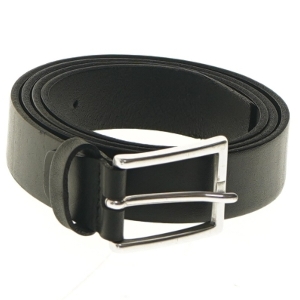 Sort bælte med spænde (str. 126 cm)