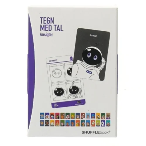 Tegn med tal ansigter kortspil fra SHUFFLEbook (str. 16x11 cm)