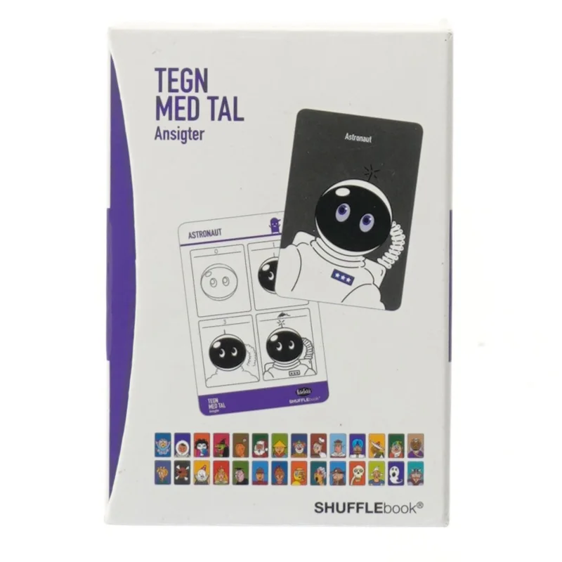 Tegn med tal ansigter kortspil fra SHUFFLEbook (str. 16x11 cm)