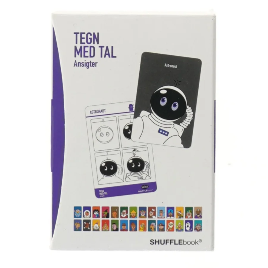 Tegn med tal ansigter kortspil fra SHUFFLEbook (str. 16x11 cm)