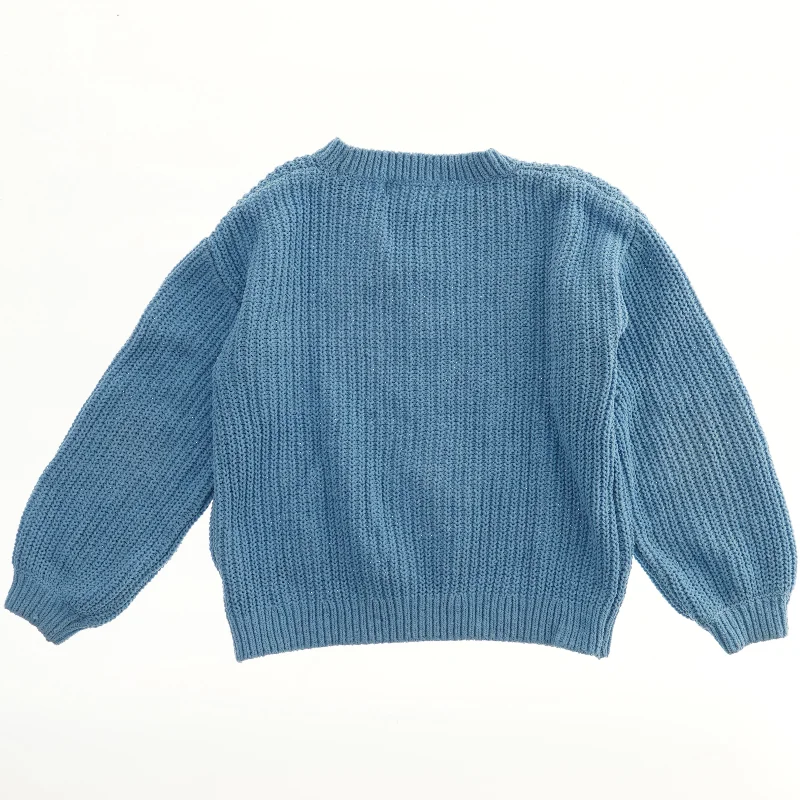 Blå striktrøje fra H&M (str. 140)