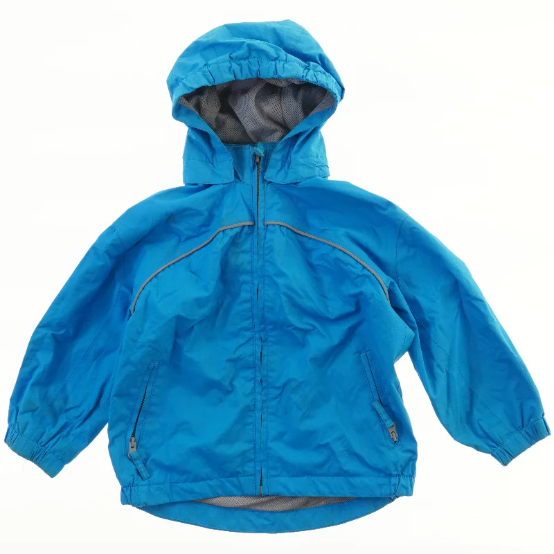 Blå regnjakke med hætte (str. 92)