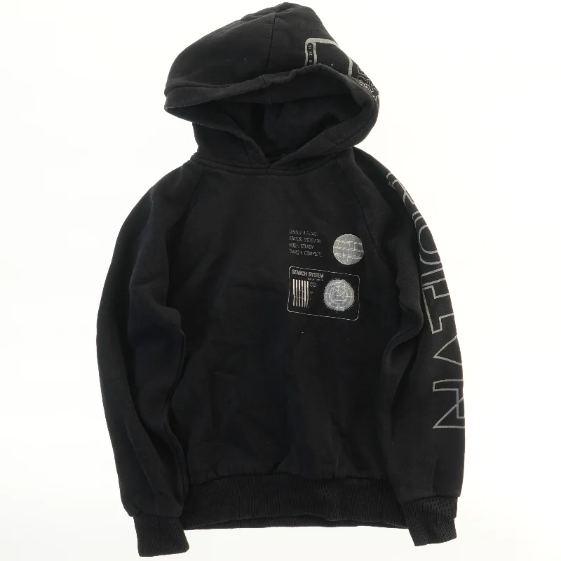 Sort hættetrøje med grafisk print fra First grade (str. XS)