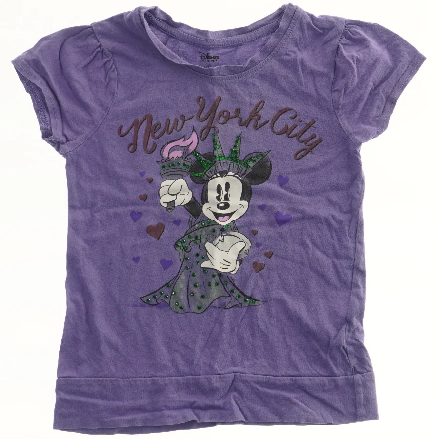 Lilla T-Shirt med Minnie Mouse tryk fra Disney (str. 116)
