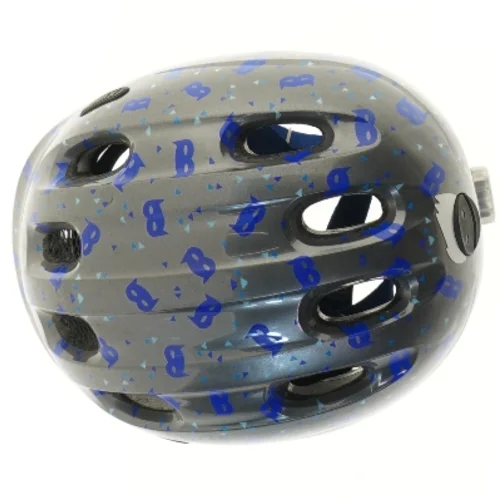 Børnehjelm med blå maskemønster fra Abus (str. størrelse 45-50, ø 18 cm)