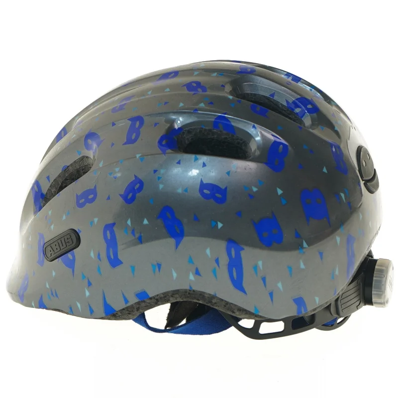 Børnehjelm med blå maskemønster fra Abus (str. størrelse 45-50, ø 18 cm)