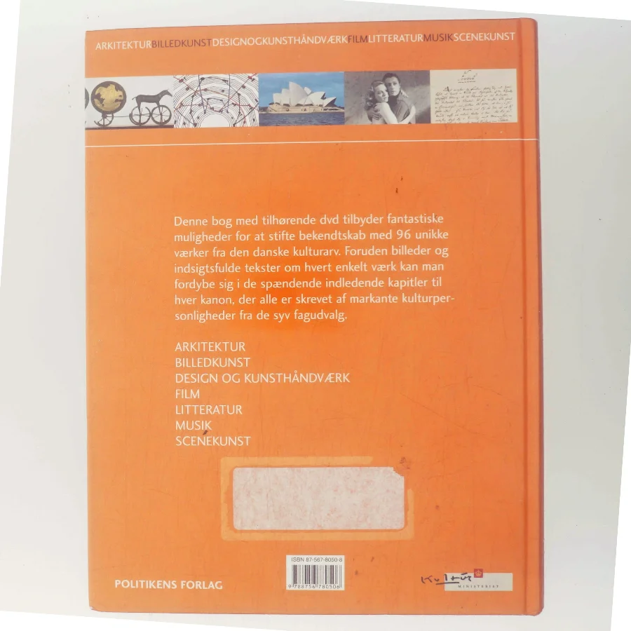 Kulturkanon (med Indlagt DVD): Arkitektur Billedkunst Designogkunsthandvaerk Film Litteratur Musik Scenkunst (Bog)
