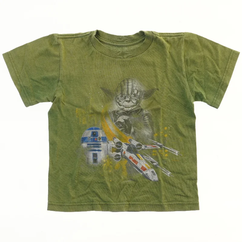 Star Wars T-Shirt med Yoda og R2-D2 motiv fra Disney (str. 92)