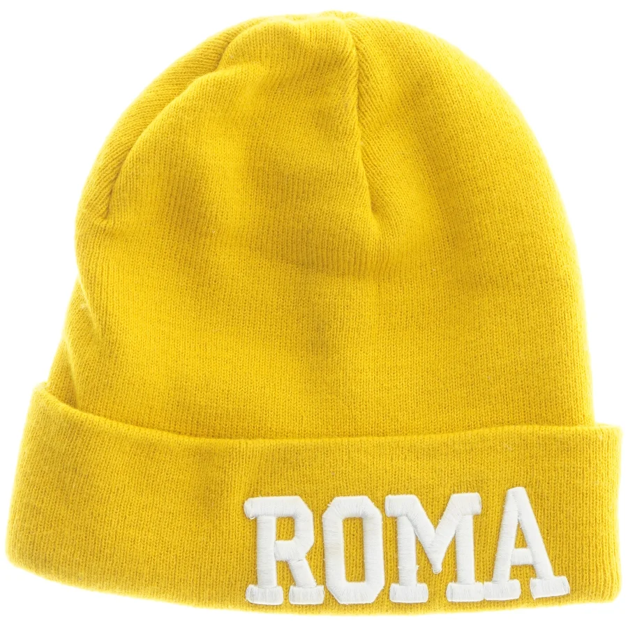 Gul hue med 'ROMA' tekst (str. 24x22 cm)
