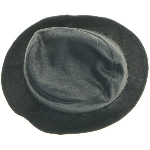 Sort hat med dekorativ bånd (str. Ø 18 cm)