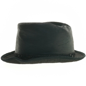 Sort hat med dekorativ bånd (str. Ø 18 cm)