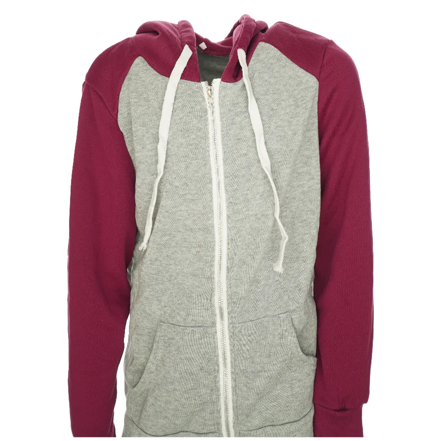 Hættetrøje med lynlås og lommer (str. XL)