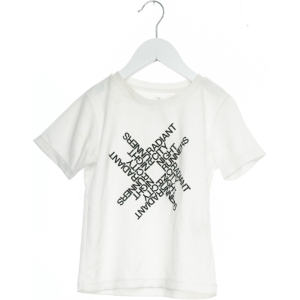 Hvid T-shirt med tekst fra Uniqlo (str. 110)