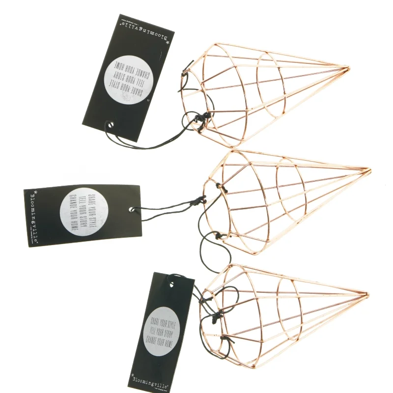 Kobberfarvede lysestager fra Bloomingville (str. 12 cm. 3 styk)