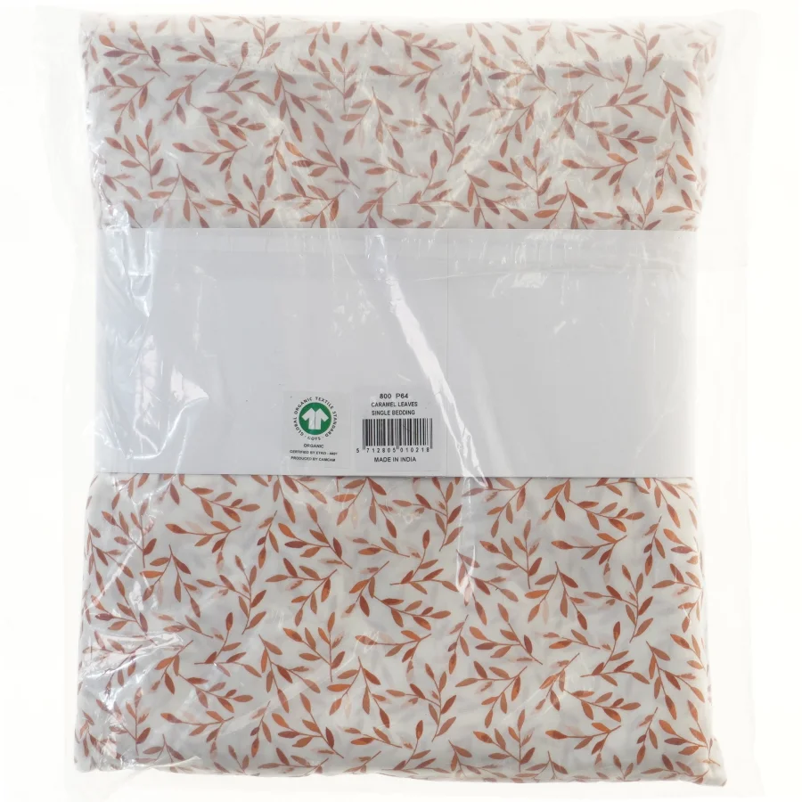 Cam Cam Copenhagen sengetøj Caramel Leaves 140x200 fra CamCam (str. 140x200 & 60x65 cm)