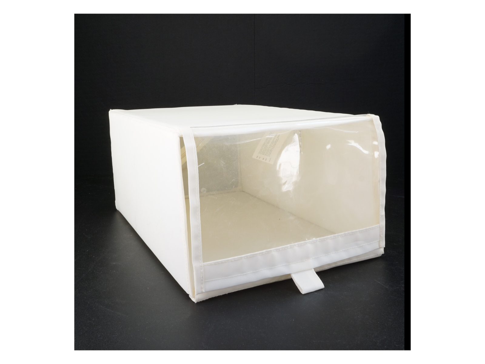 Hvid stofopbevaringsboks til sko (str. 35 x 23 x 16 cm)