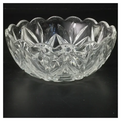 Glas skål med mønster (str. Ø 17 cm)