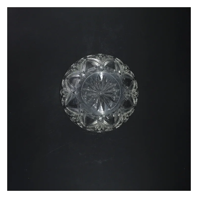 Glas skål med mønster (str. Ø 17 cm)