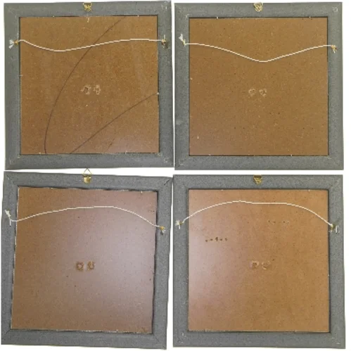 Fire indrammede billeder (str. 4 stk 24,5x24,5 cm)