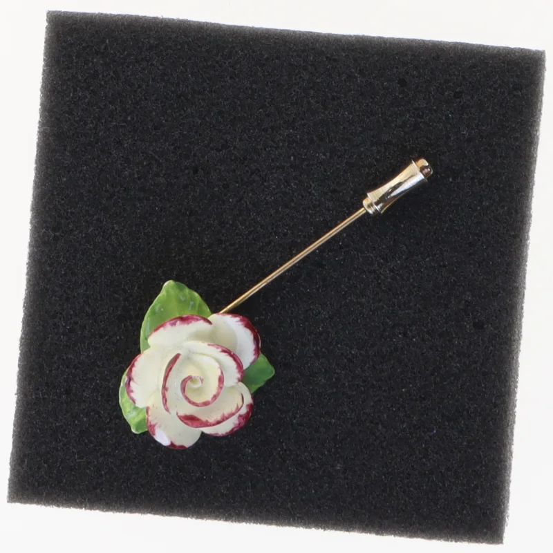Vintage emalje blomsterbroche (str. Ø 2 cm 5,5 cm)