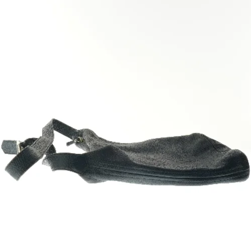 Mørkeblå læder skuldertaske (str. 30x34 cm)