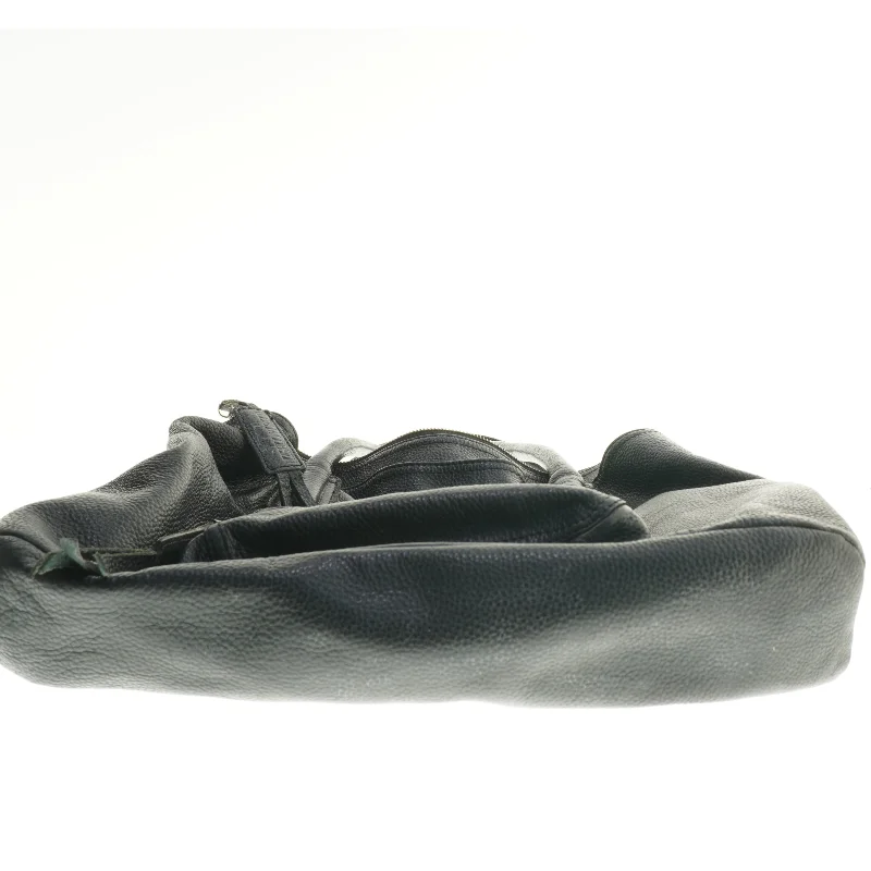 Stor sort lædertaske fra Ilse Jacobsen (str. 37x40x12 cm)