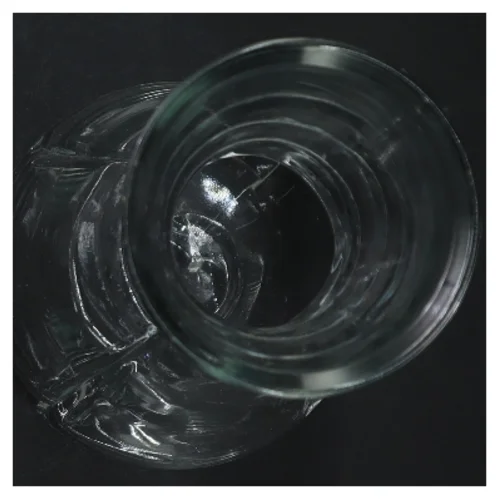 Glas karaffel med metalring fra Rosendahl (str. Ø 7,5 cm længde 25,5 cm)