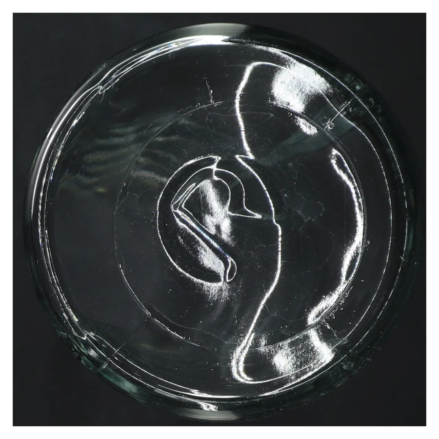 Glas karaffel med metalring fra Rosendahl (str. Ø 7,5 cm længde 25,5 cm)