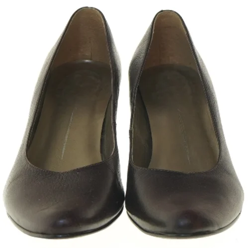 Brune lædersko med hæl (str. 38 )