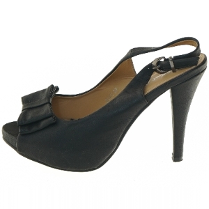 Sorte stiletter med åben tå fra Laik Moda (str. 37 )