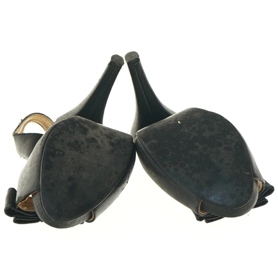 Sorte stiletter med åben tå fra Laik Moda (str. 37 )