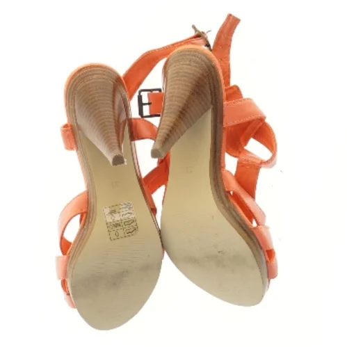 Orange sandaler med stilet hæl fra H&M (str. 38 )