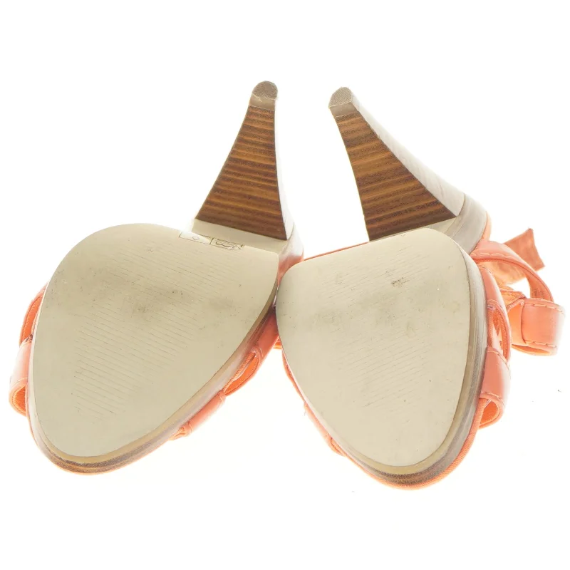 Orange sandaler med stilet hæl fra H&M (str. 38 )