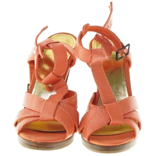 Orange sandaler med stilet hæl fra H&M (str. 38 )