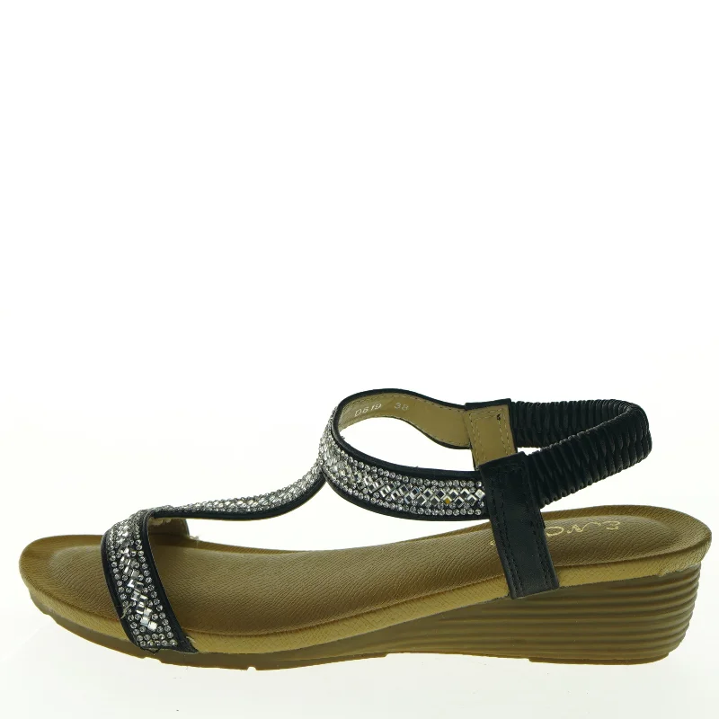 Damesandaler med rhinsten fra Encor (str. 38)