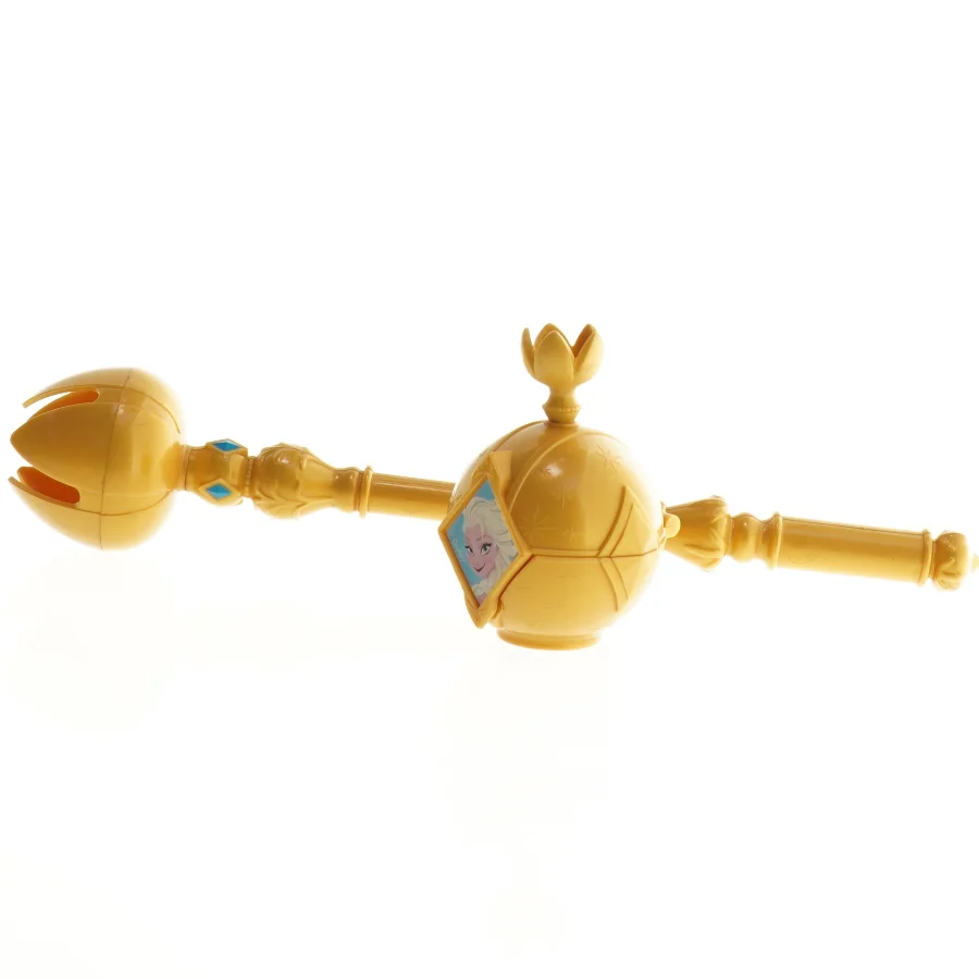 Gul prinsessestav og scepter (str. 30 cm og 8 cm)