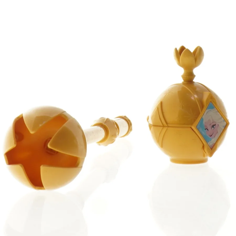 Gul prinsessestav og scepter (str. 30 cm og 8 cm)
