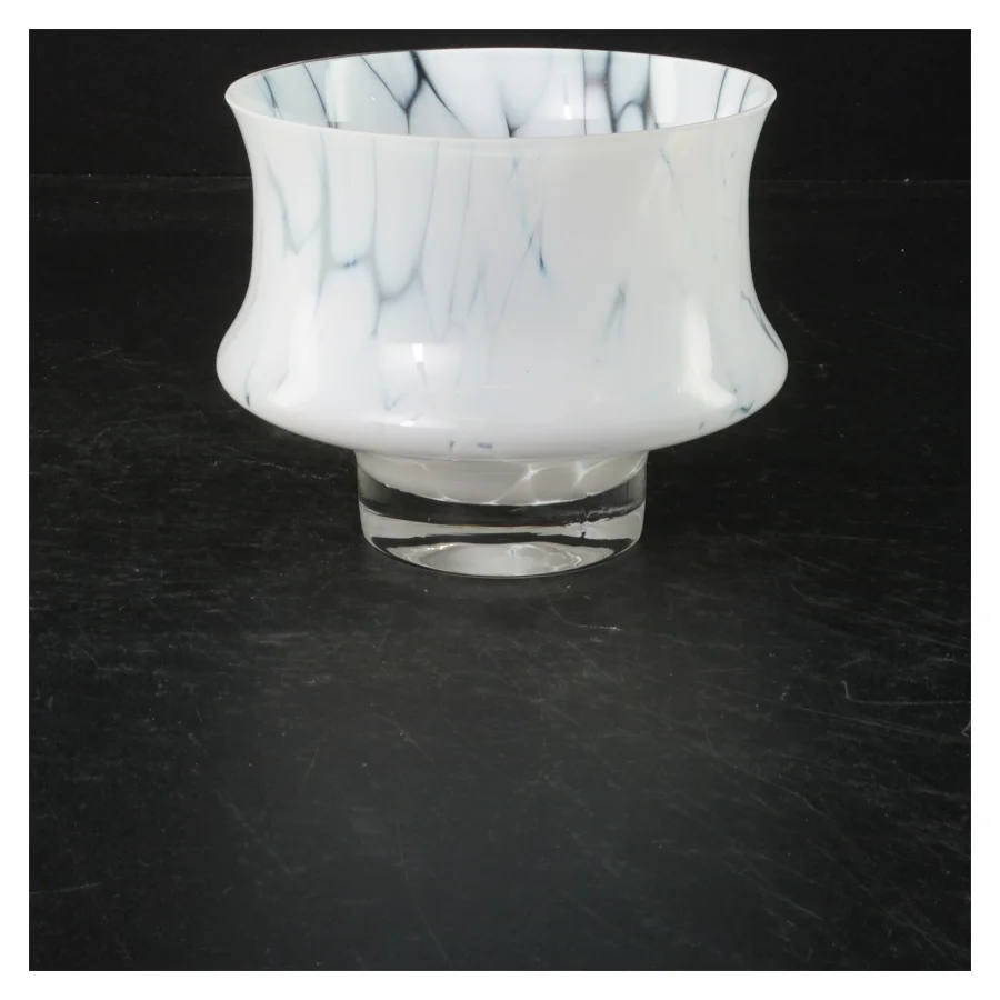 Marmoreret glasskål