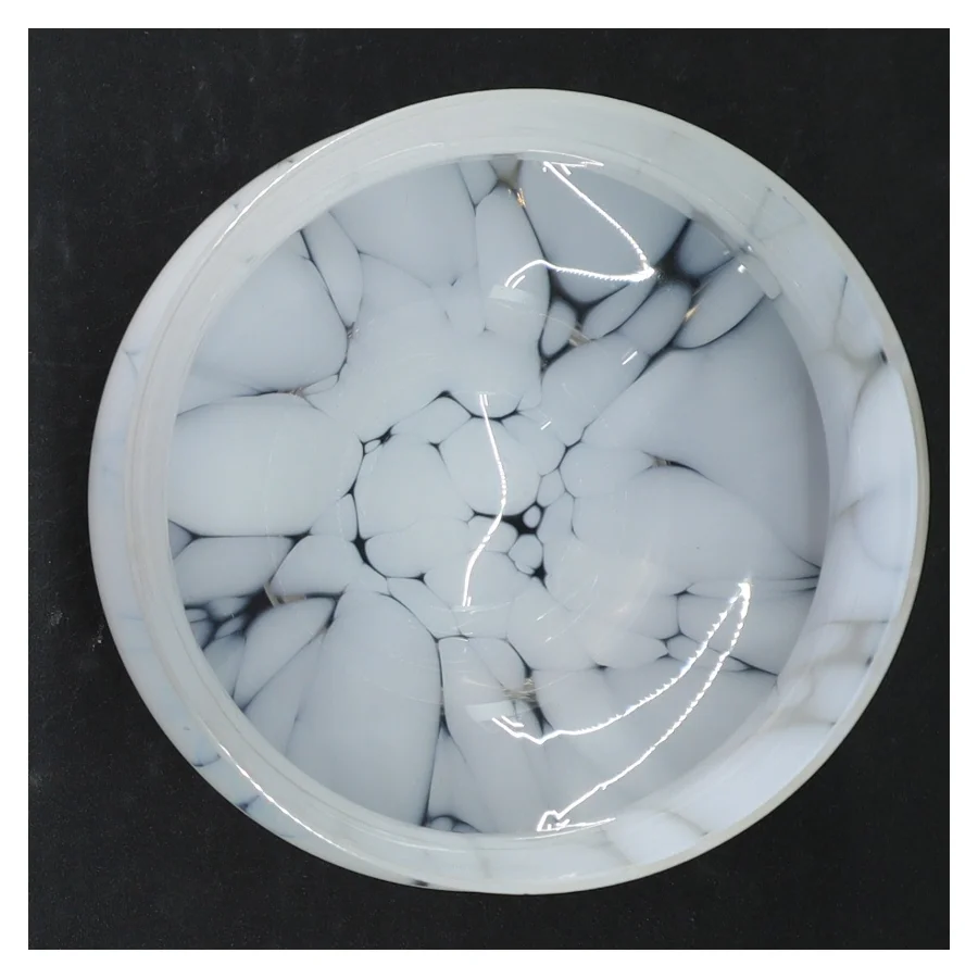 Marmoreret glasskål