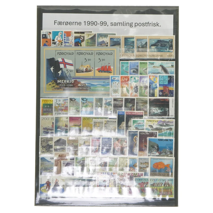 Frimærkesamling fra Færøerne 1990-99 postfrisk