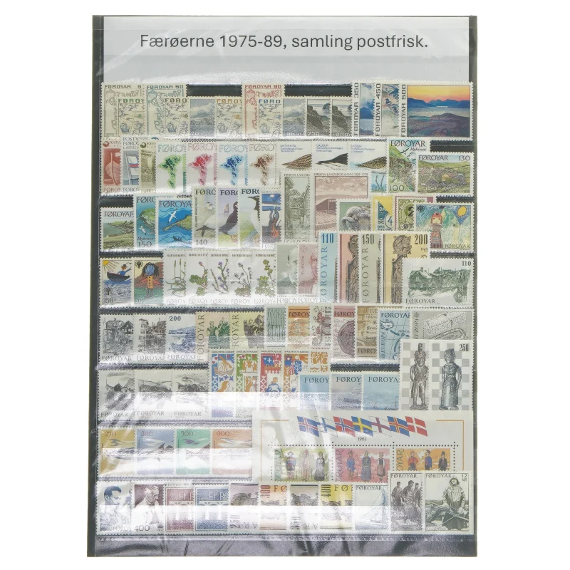 Frimærkesamling fra Færøerne 1975-89 postfrisk
