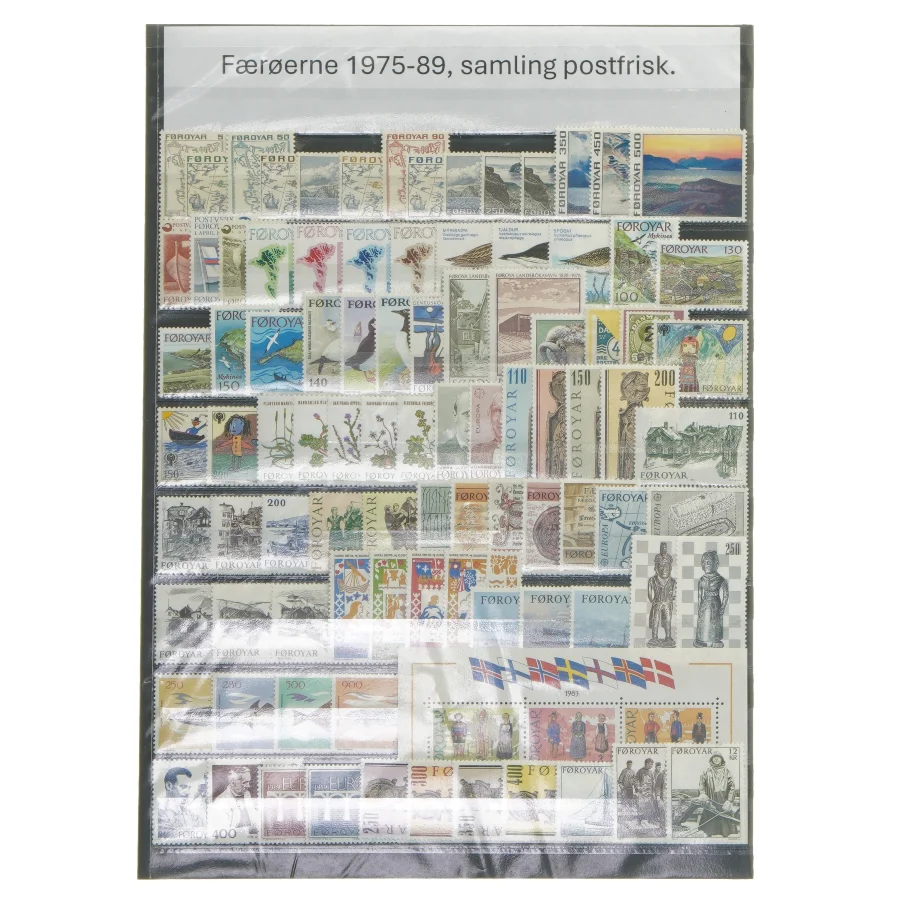 Frimærkesamling fra Færøerne 1975-89 postfrisk