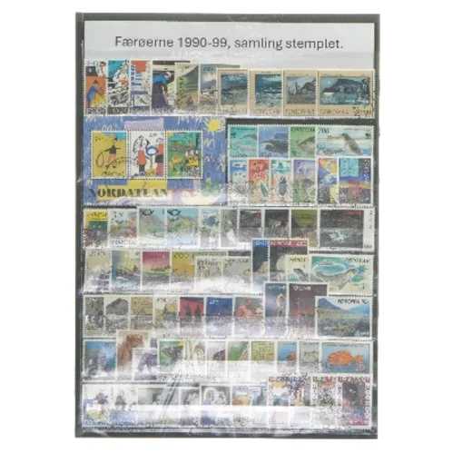 Frimærkesamling fra Færøerne 1990-99 stemplet