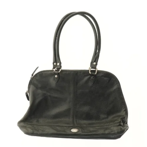 Sort lædertaske fra Bon Goût (str. 44x28 cm)