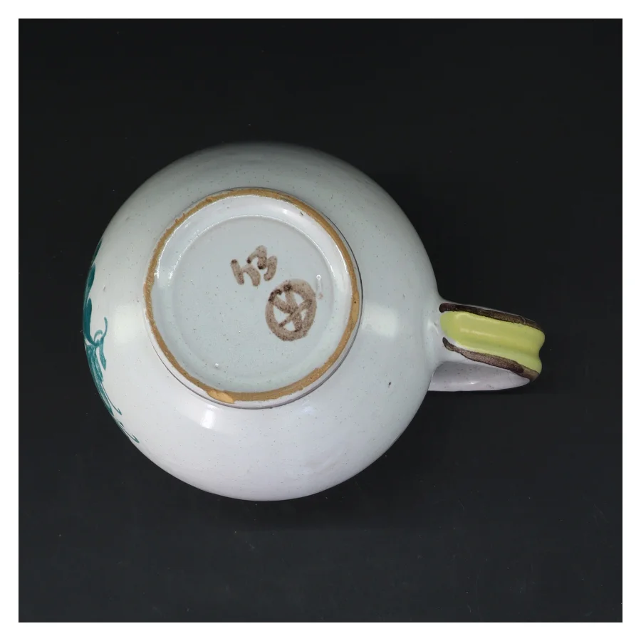 Keramikkande med blomsterdesign (str. Ø 9,5 cm længde 14 cm)