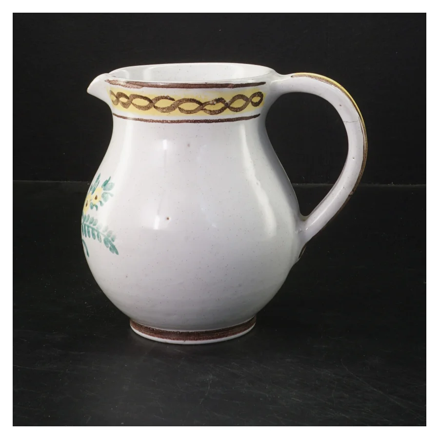 Keramikkande med blomsterdesign (str. Ø 9,5 cm længde 14 cm)