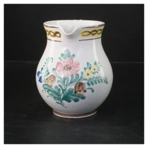 Keramikkande med blomsterdesign (str. Ø 9,5 cm længde 14 cm)